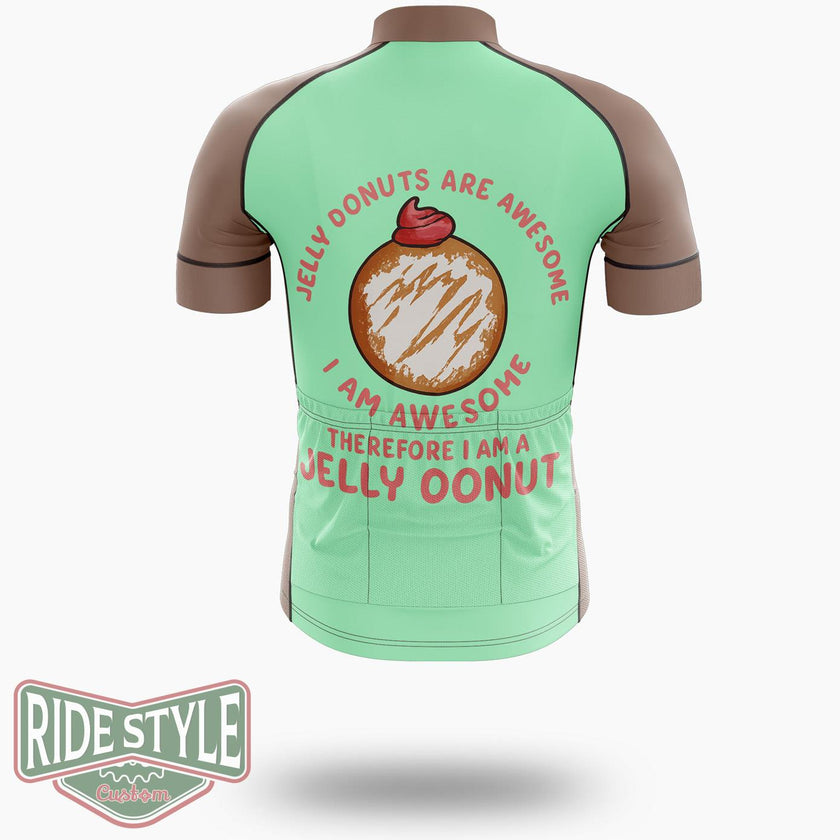Jelly Donuts Are Awesome I Am Awesome Funny Jelly Donut Cycling Jersey Kit, Bicycle Clothing Summer New - Short Sleeve Cycling Jersey-White