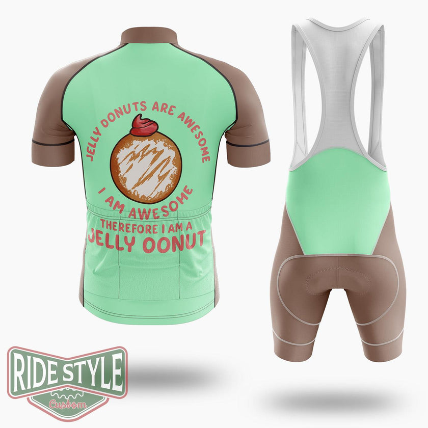 Jelly Donuts Are Awesome I Am Awesome Funny Jelly Donut Cycling Jersey Kit, Bicycle Clothing Summer New - Short Sleeve Cycling Jersey Kit-White