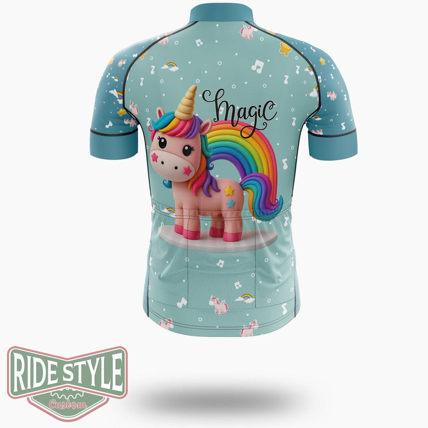 Jujak Unicorn Cycling Jersey Kit, Bicycle Clothing - Short Sleeve Cycling Jersey-White