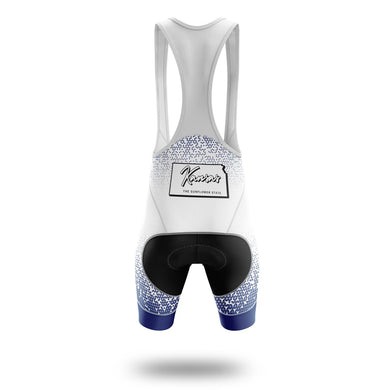 Kansas Cycling Jersey, The Sunflower State Kansas Map Cycling Jersey Set - Bib Shorts-White