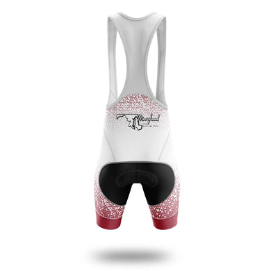 Maryland Cycling Jersey Unique and Bib Short, Maryland Map Cycling Jersey - Bib Shorts-White
