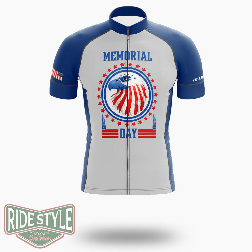 Memorial Day & 4th July Cycling Jersey Kit - Short Sleeve Cycling Jersey-White