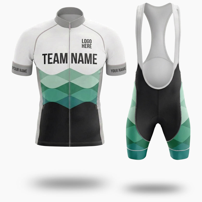 Men's Bike Cycling Jersey Personalized Team Name Jersey Full Set - Short Sleeve Cycling Jersey Kit-White