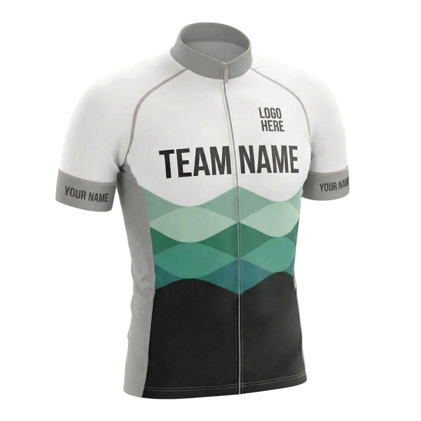 Men's Bike Cycling Jersey Personalized Team Name Jersey Full Set - Short Sleeve Cycling Jersey-White