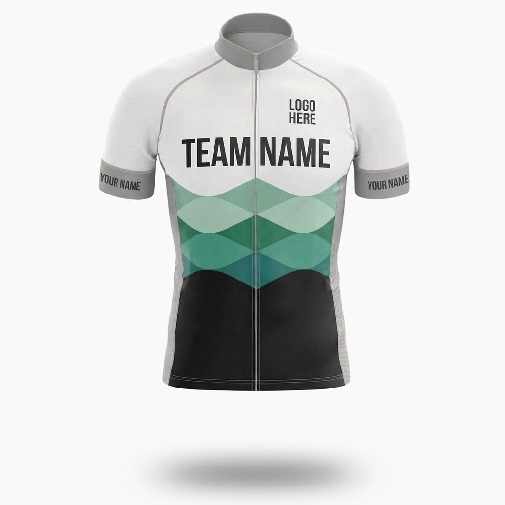 Men's Bike Cycling Jersey Personalized Team Name Jersey Full Set - Short Sleeve Cycling Jersey-White
