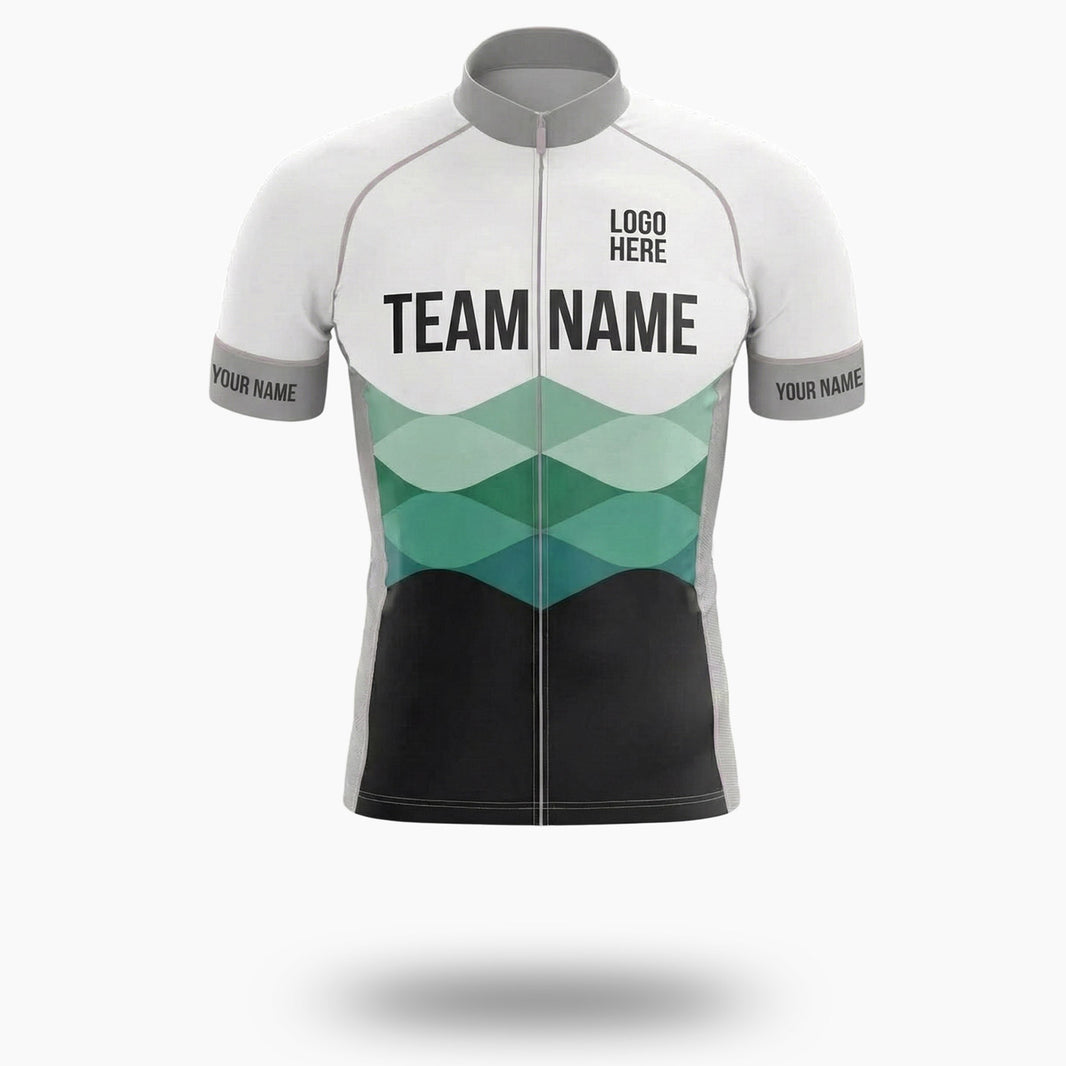 Men's Bike Cycling Jersey Personalized Team Name Jersey Full Set - Short Sleeve Cycling Jersey-White
