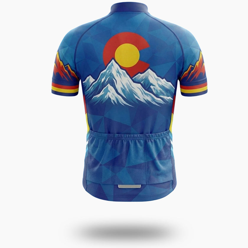 Men's Bike Jersey Colorado Mountain, Colorado Cycling Jersey For A Gift - Short Sleeve Cycling Jersey-White