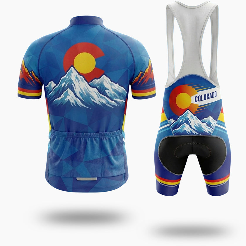 Men's Bike Jersey Colorado Mountain, Colorado Cycling Jersey For A Gift - Short Sleeve Cycling Jersey Kit-White