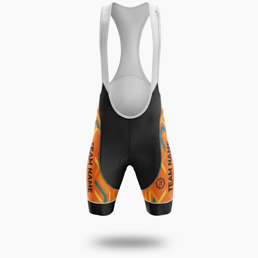 Men's Orange Cycling Jersey Custom Name, Custom Team Name, Custom Team Logo Bike Jersey Full Kit - Bib Shorts-White