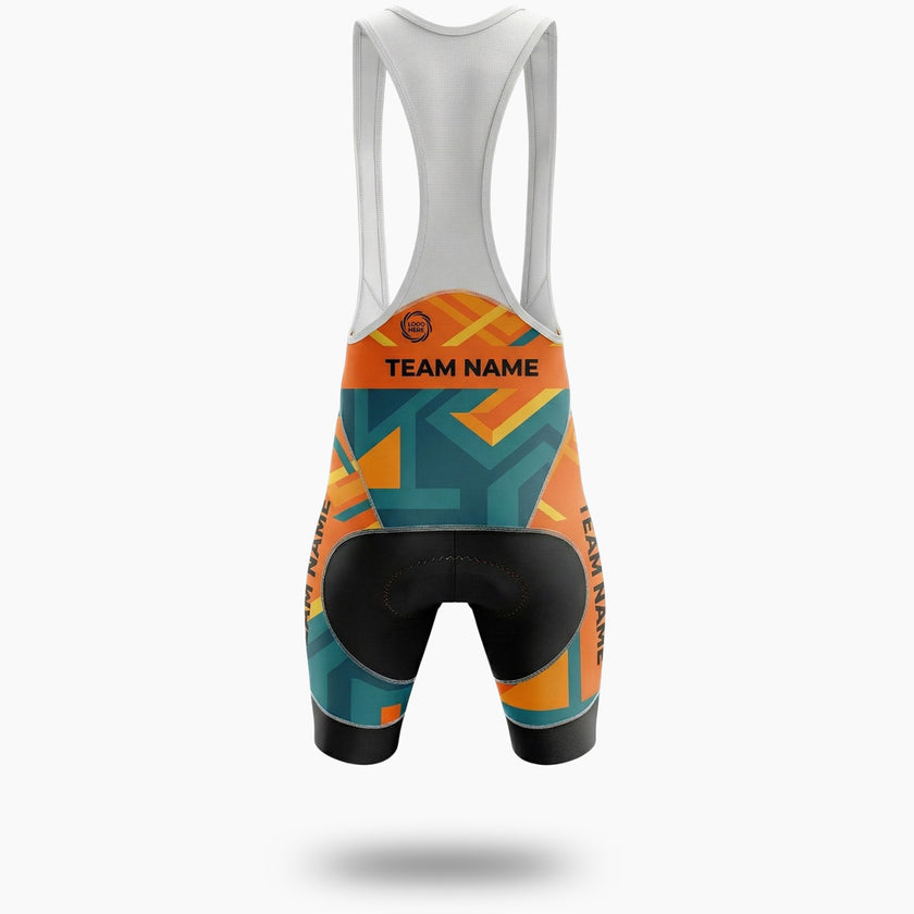 Men's Orange Cycling Jersey Custom Name, Custom Team Name, Custom Team Logo Bike Jersey Full Kit - Bib Shorts-White