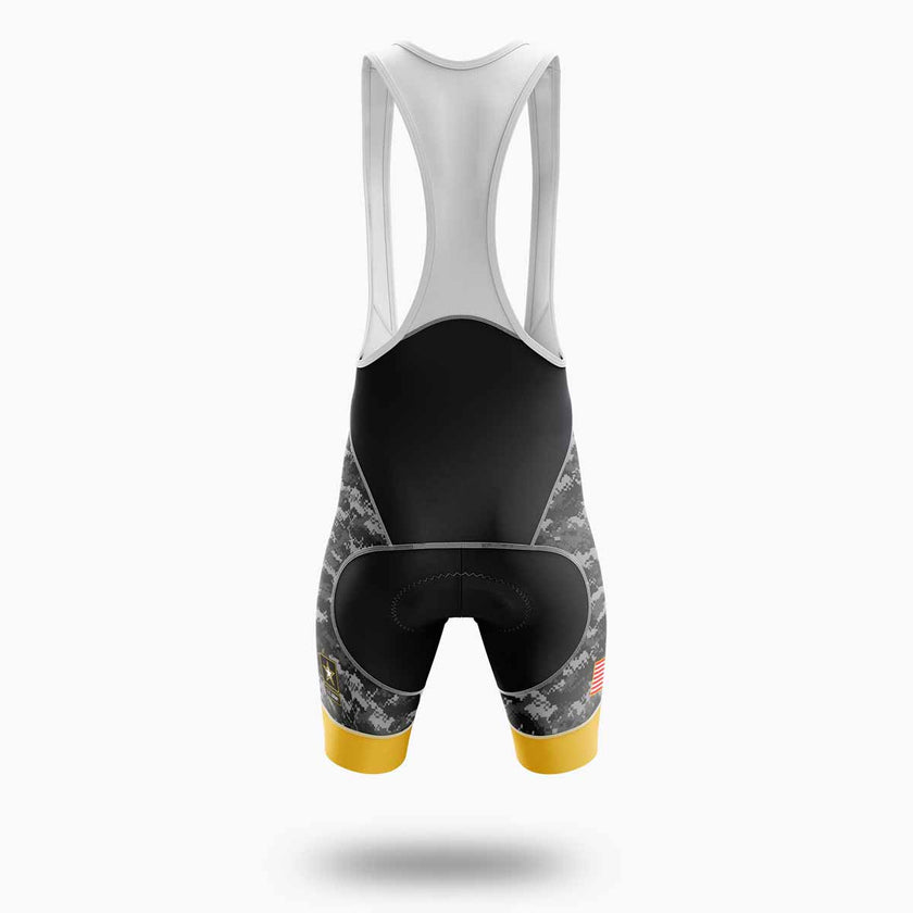 Men's US Army Cycling Jersey, Black Camo Cycling Jersey - Bib Shorts-White