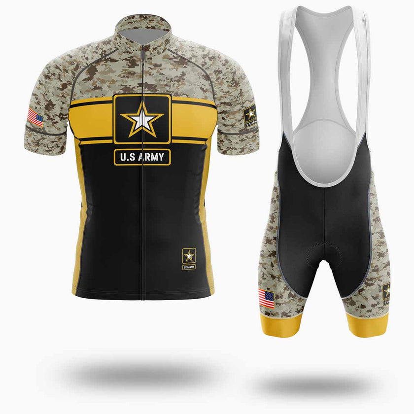 Men's US Army Cycling Jersey, Military Camo Cycling Jersey Kit - Short Sleeve Cycling Jersey Kit-White