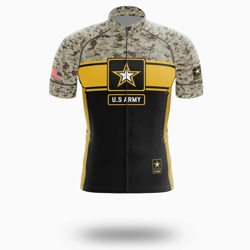 Men's US Army Cycling Jersey, Military Camo Cycling Jersey Kit - Short Sleeve Cycling Jersey-White