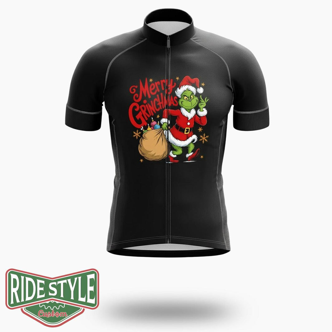 Merry Grrinchmas  Christmas Cycling Jersey Kit Christmas Cycling Jersey Kit - Short Sleeve Cycling Jersey-White