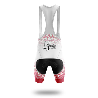 Mississippi Cycling Jersey, Mississippi Map Cycling Jersey - Bib Shorts-White