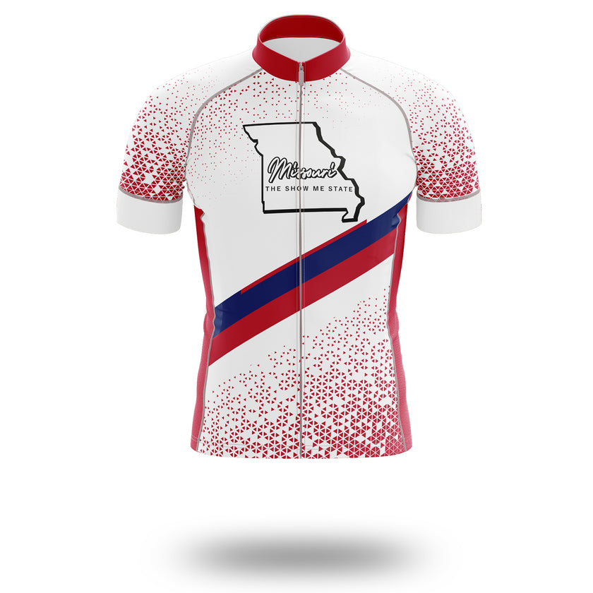 Missouri Cycling Jersey And Bib Short Set, Missouri The Show Me State Cycling Jersey - Short Sleeve Cycling Jersey-White