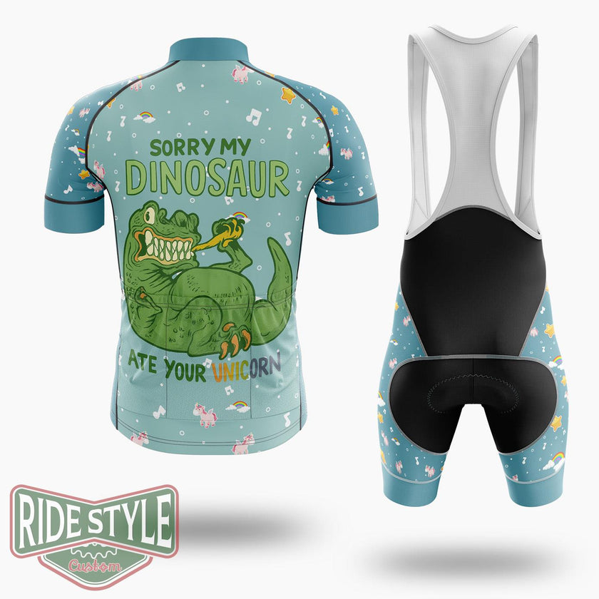 My Dinosaur Ate Your Unicorn Cycling Jersey Kit, Bicycle Clothing - Short Sleeve Cycling Jersey Kit-White