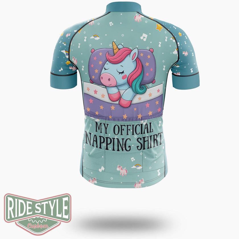 My Official Napping Cycling Jersey Kit, Bicycle Clothing - Short Sleeve Cycling Jersey-White