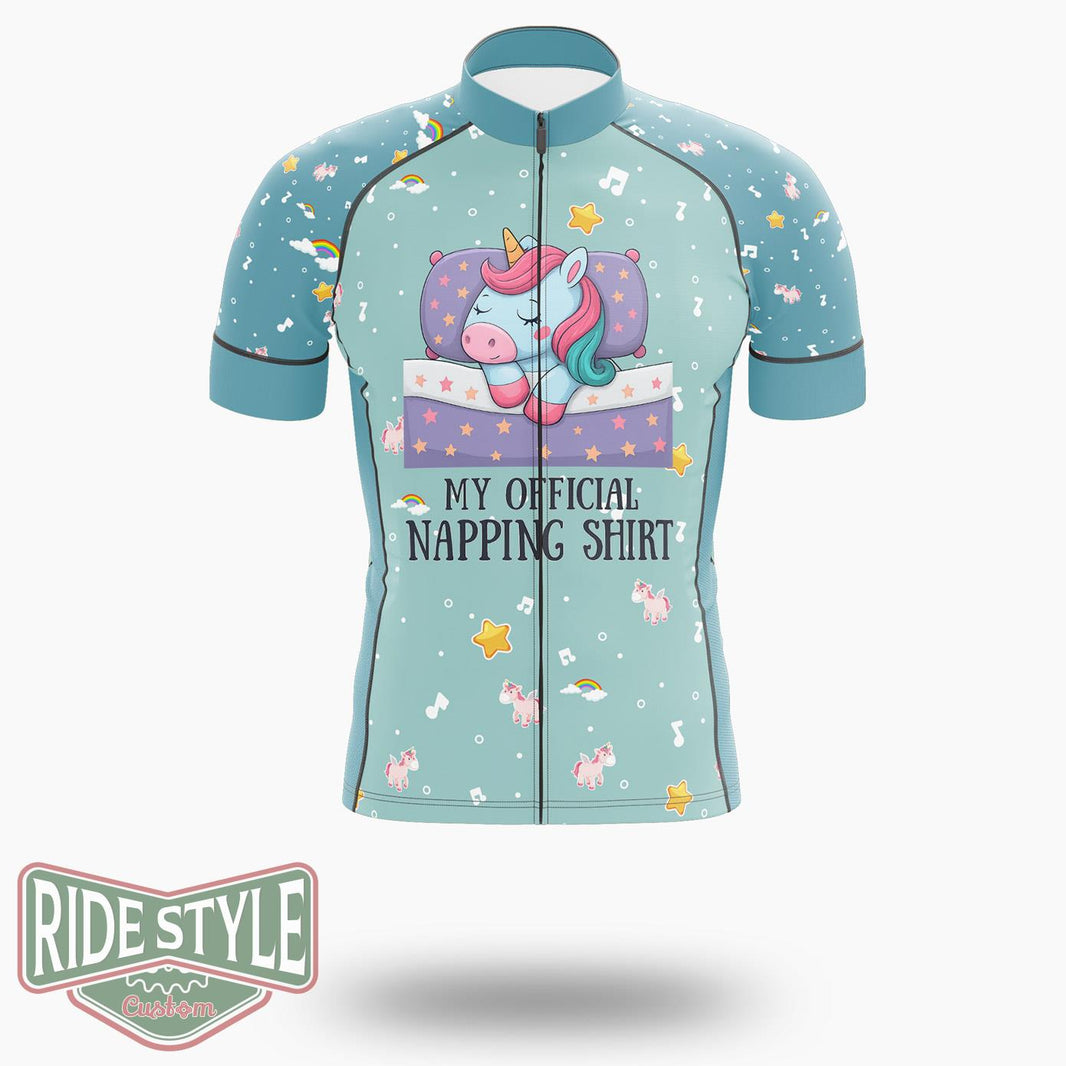 My Official Napping Cycling Jersey Kit, Bicycle Clothing - Short Sleeve Cycling Jersey-White