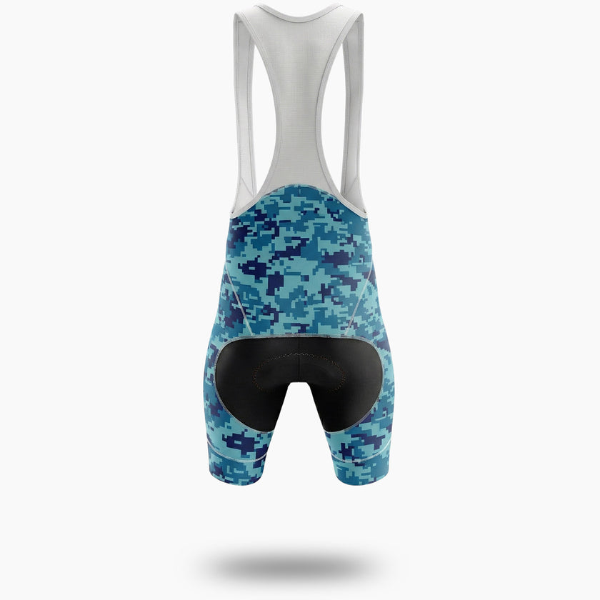 Navy Camo Cycling Jersey, Cycling Jersey For Your Team, Custom Name, Custom Your Logo Jersey - Bib Shorts-White