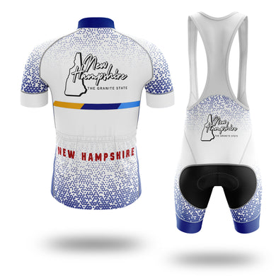 New Hampshire Cycling Jersey and Bib Shorts, New Hampshire Map Cycling Jersey Comfortable - Short Sleeve Cycling Jersey Kit-White