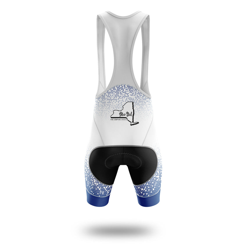 New York Cycling Jersey and Bib Shorts, New York Map Cycling Bike Jersey - Bib Shorts-White