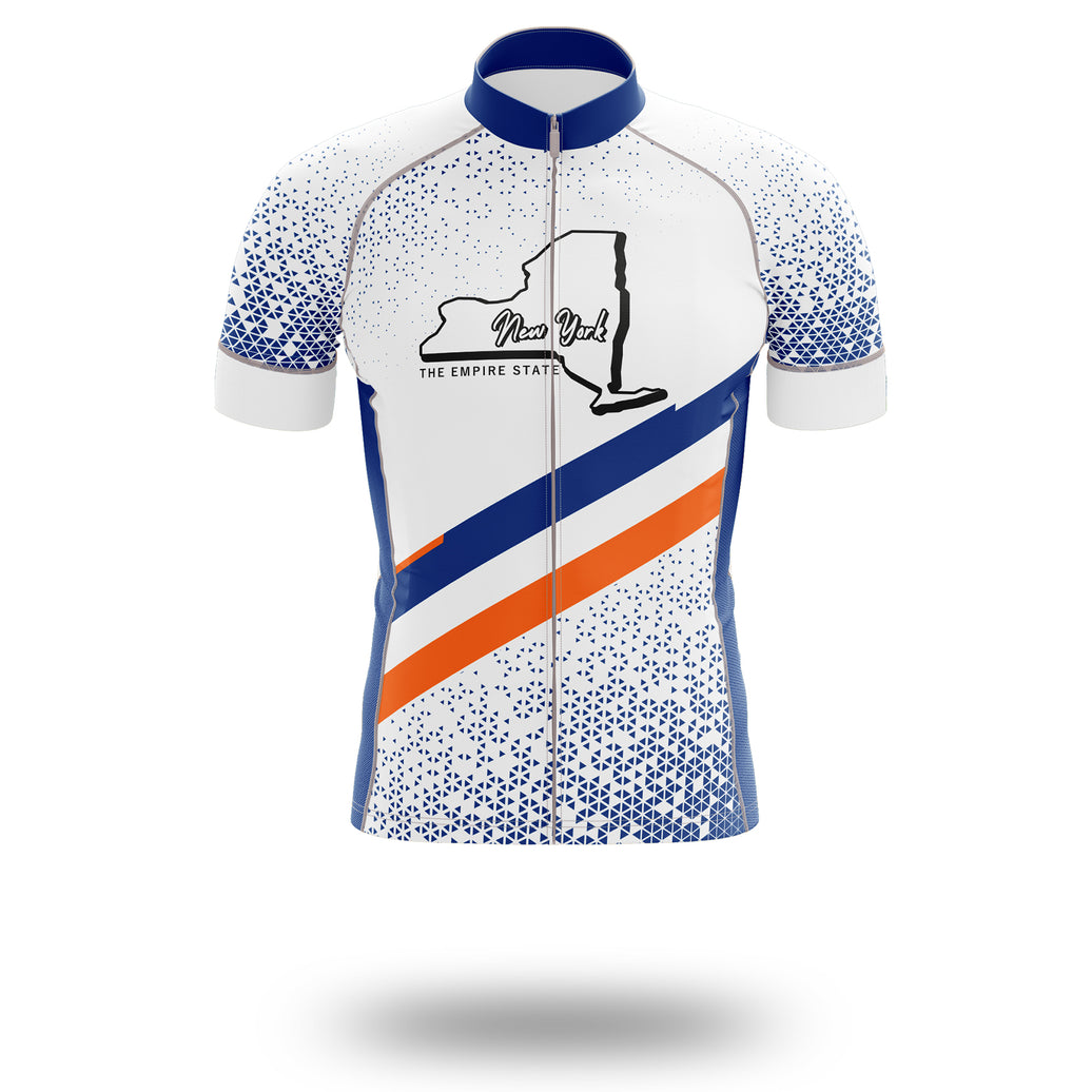 New York Cycling Jersey and Bib Shorts, New York Map Cycling Bike Jersey - Short Sleeve Cycling Jersey-White