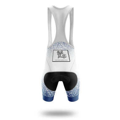 North Dakota Cycling Jersey, North Dakota Map Cycling Jersey - Bib Shorts-White