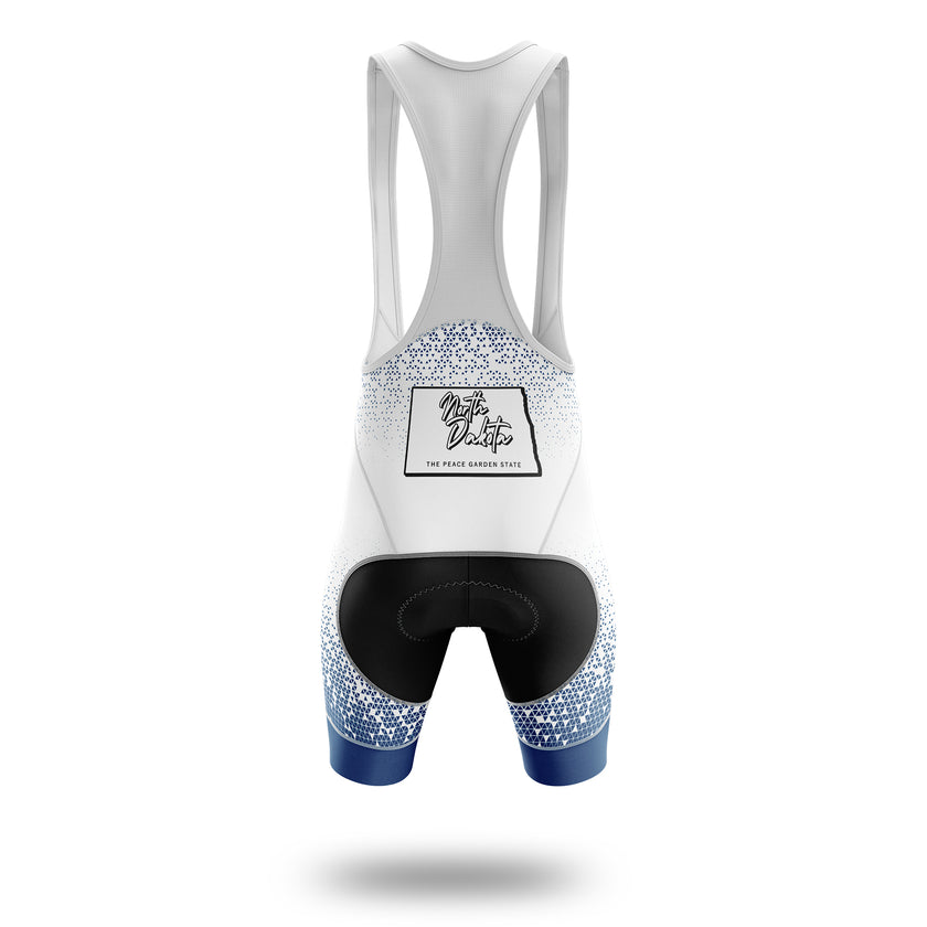 North Dakota Cycling Jersey, North Dakota Map Cycling Jersey - Bib Shorts-White