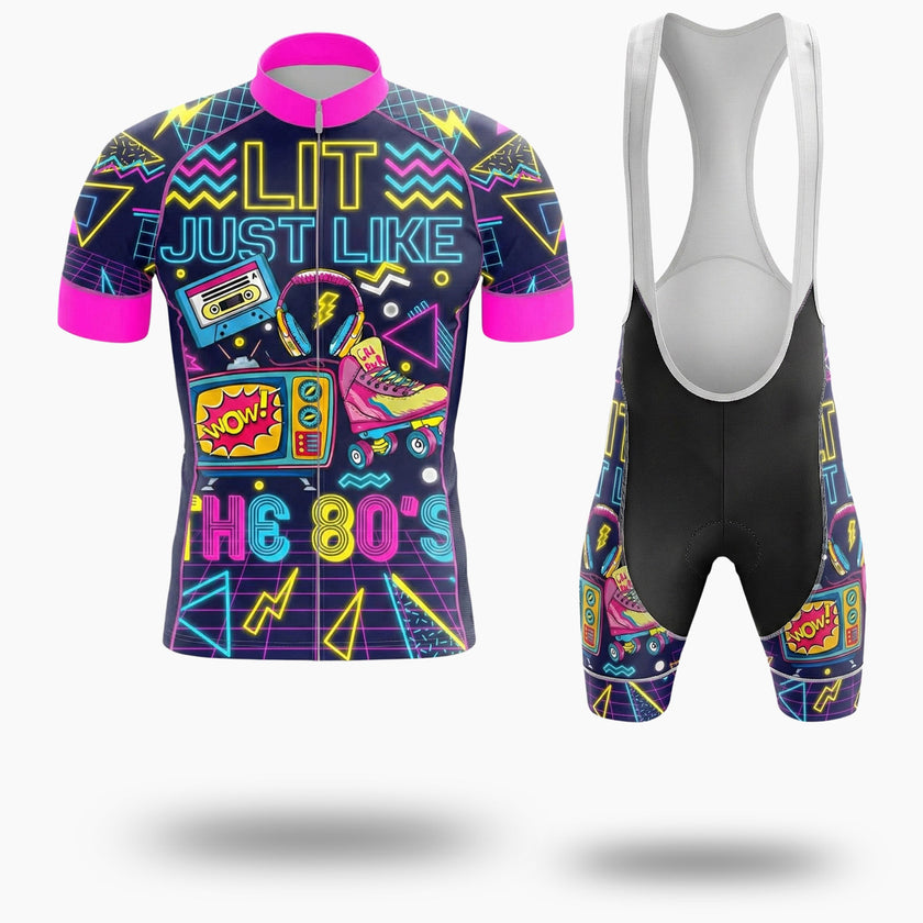 Nostalgia The 80s Memories - Lit Just Like Cycling Jersey - Short Sleeve Cycling Jersey Kit-White