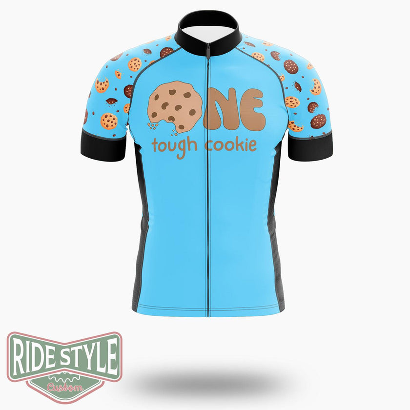 One Tough Cookie 1st Birthday Cycling Jersey Kit, Bicycle Clothing - Short Sleeve Cycling Jersey-White