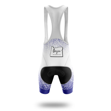 Oregon Cycling Jersey, Oregon Map Cycling Jersey - Bib Shorts-White