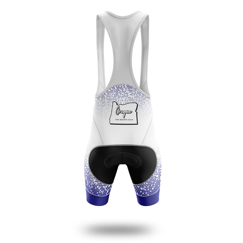 Oregon Cycling Jersey, Oregon Map Cycling Jersey - Bib Shorts-White