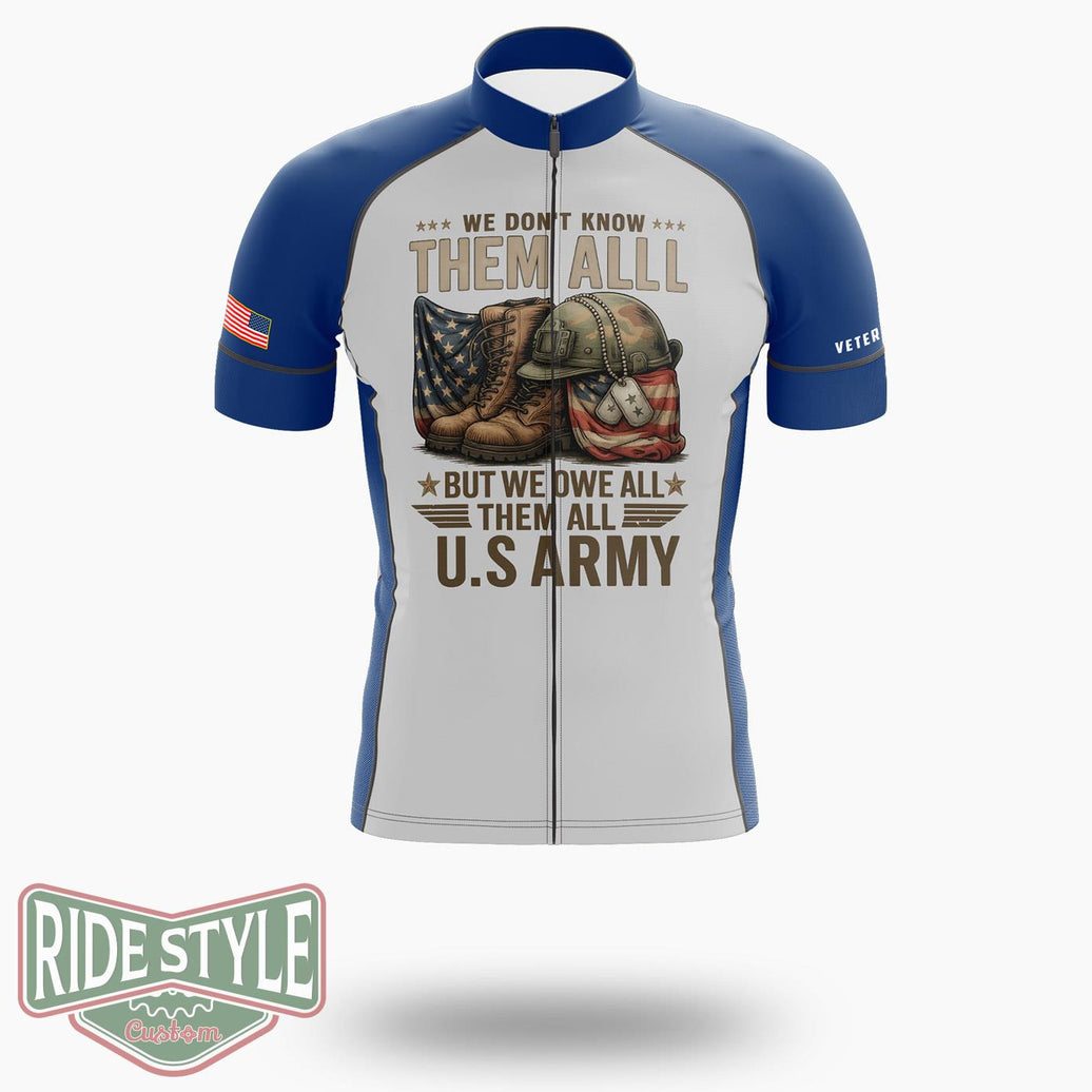 Patriotic We Owe Them All Veterans Day Cycling Jersey Kit - Short Sleeve Cycling Jersey-White