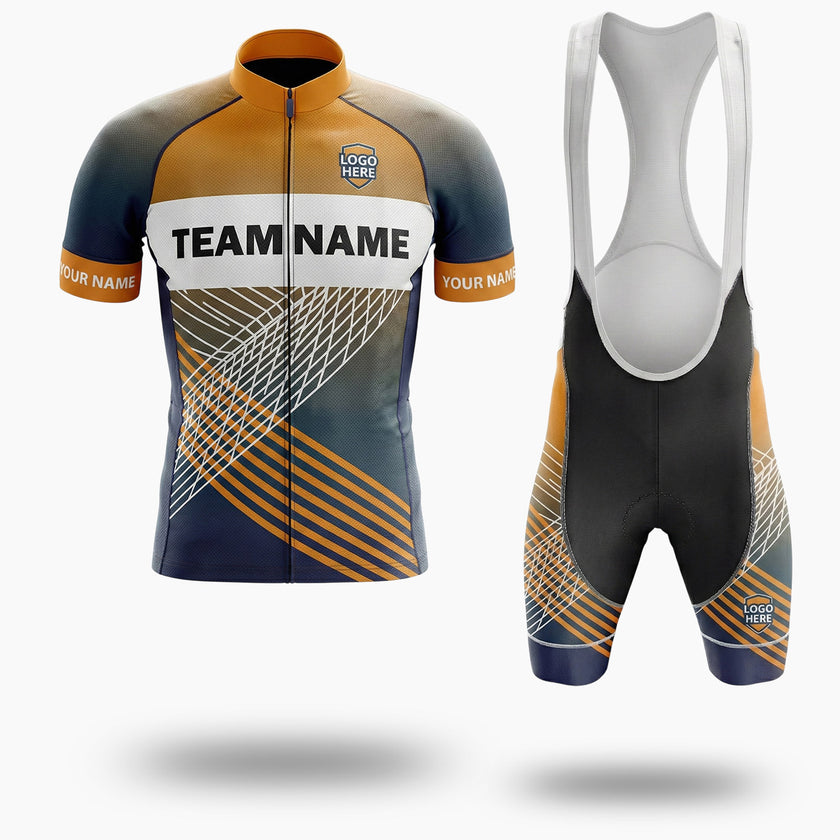 Personalized Name, Team Name, Upload Logo Men's Cycling Jersey Full Kit - Short Sleeve Cycling Jersey Kit-White