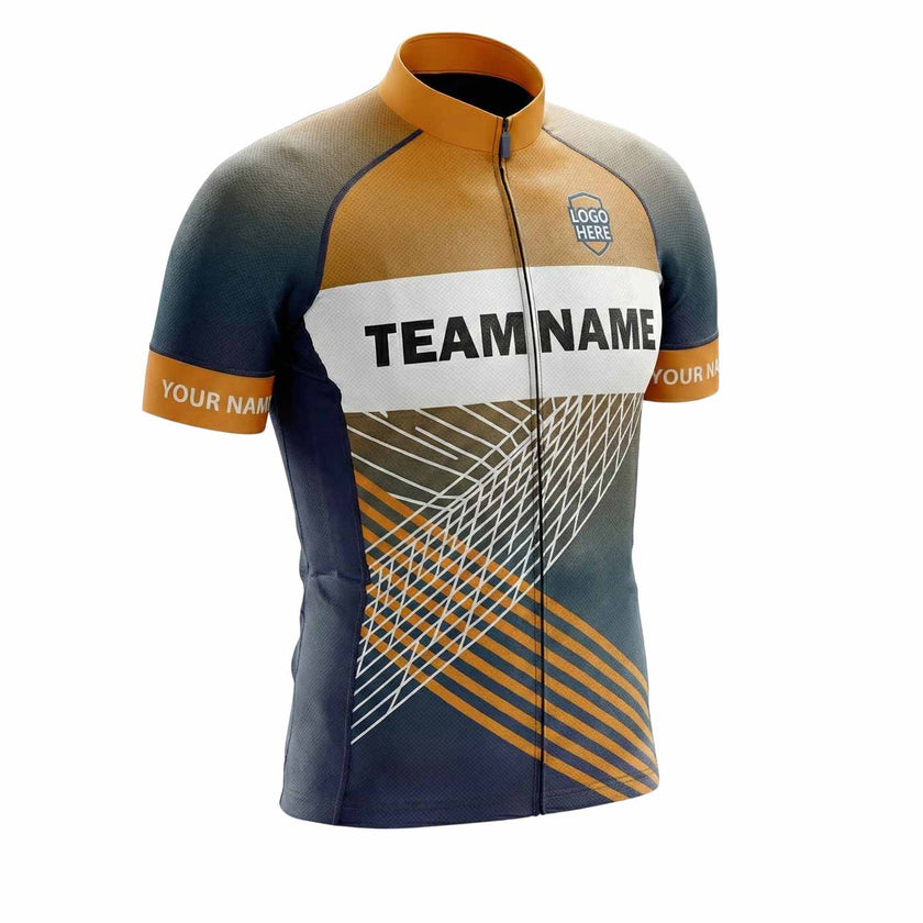 Personalized Name, Team Name, Upload Logo Men's Cycling Jersey Full Kit - Short Sleeve Cycling Jersey-White