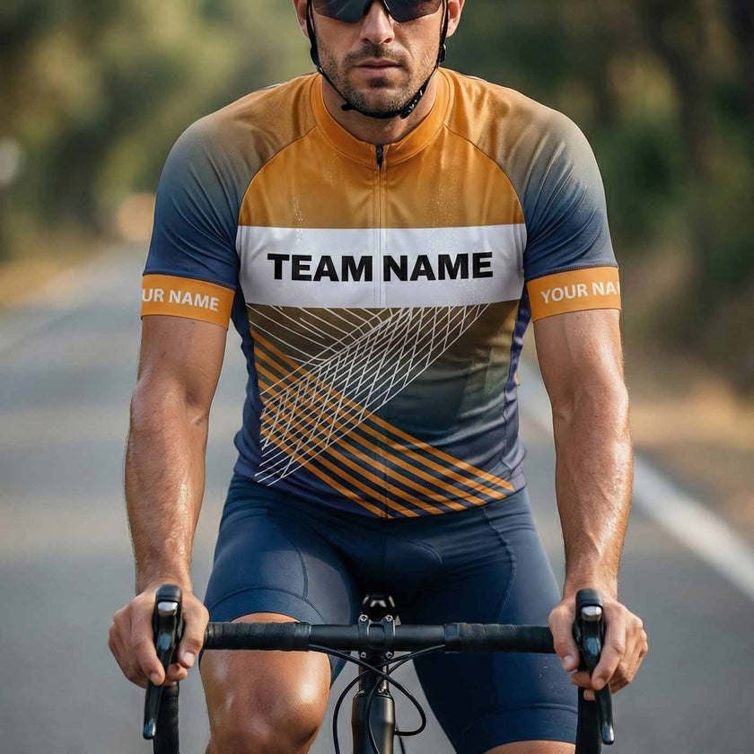 Personalized Name, Team Name, Upload Logo Men's Cycling Jersey Full Kit - Short Sleeve Cycling Jersey-White