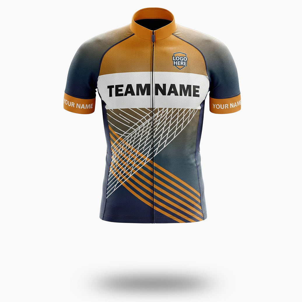 Personalized Name, Team Name, Upload Logo Men's Cycling Jersey Full Kit - Short Sleeve Cycling Jersey-White