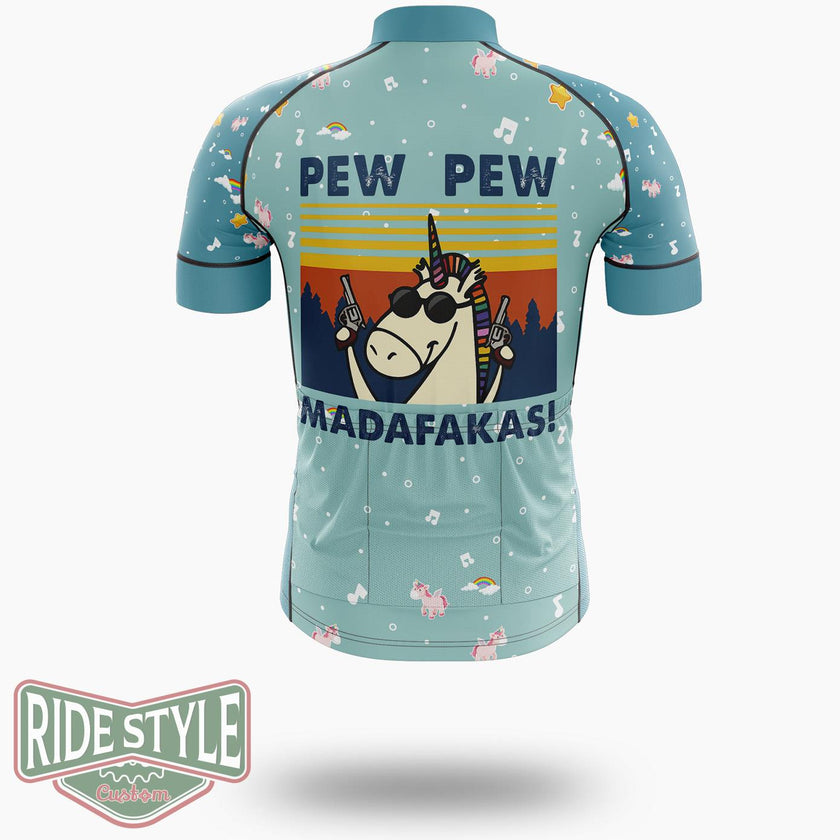 Pew Pew Madafakas Cycling Jersey Kit, Bicycle Clothing - Short Sleeve Cycling Jersey-White