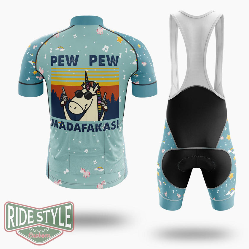 Pew Pew Madafakas Cycling Jersey Kit, Bicycle Clothing - Short Sleeve Cycling Jersey Kit-White