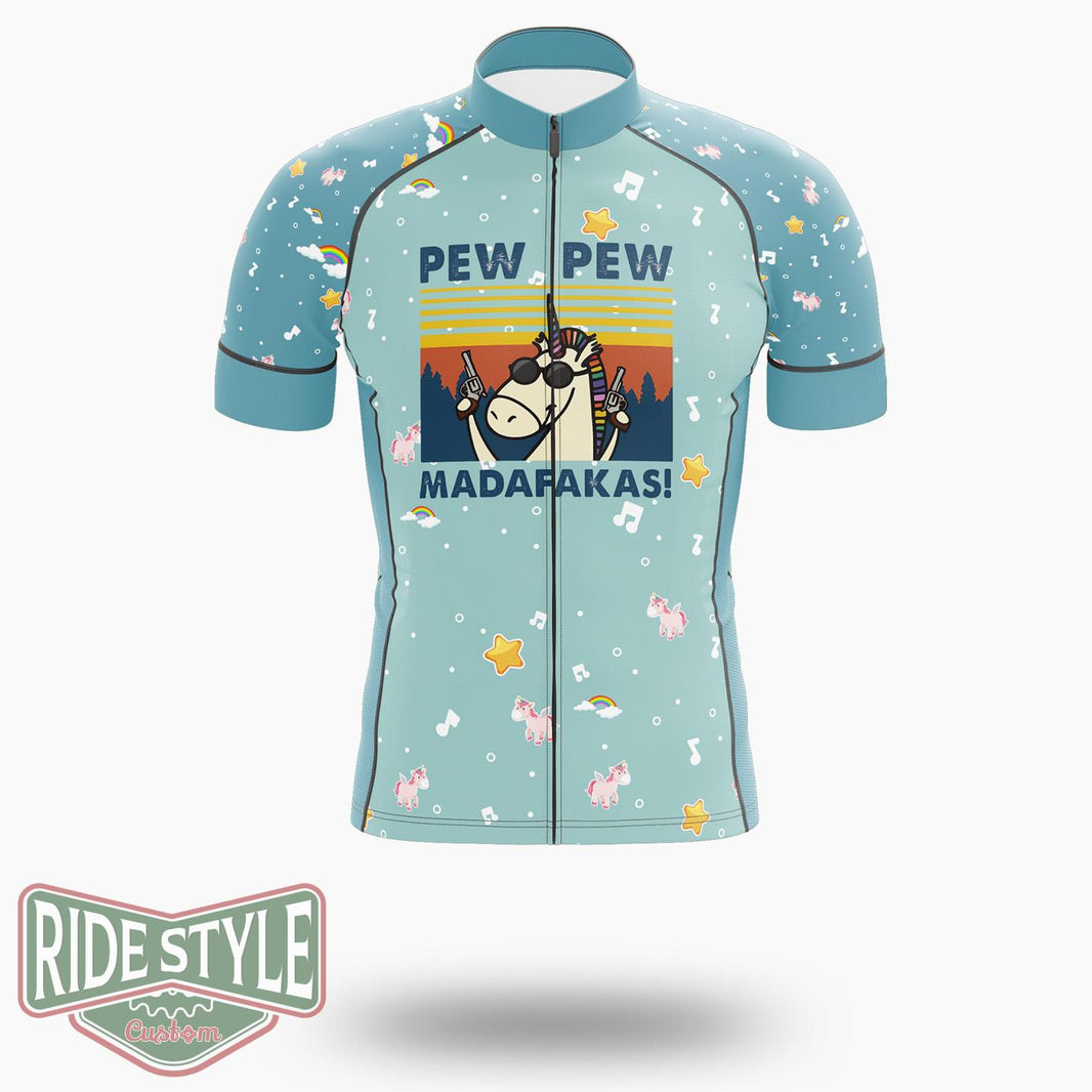 Pew Pew Madafakas Cycling Jersey Kit, Bicycle Clothing - Short Sleeve Cycling Jersey-White
