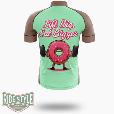 Playful Pink Frosted Donut Lifting Barbell Cycling Jersey Kit, Bicycle Clothing Summer New - Short Sleeve Cycling Jersey-White
