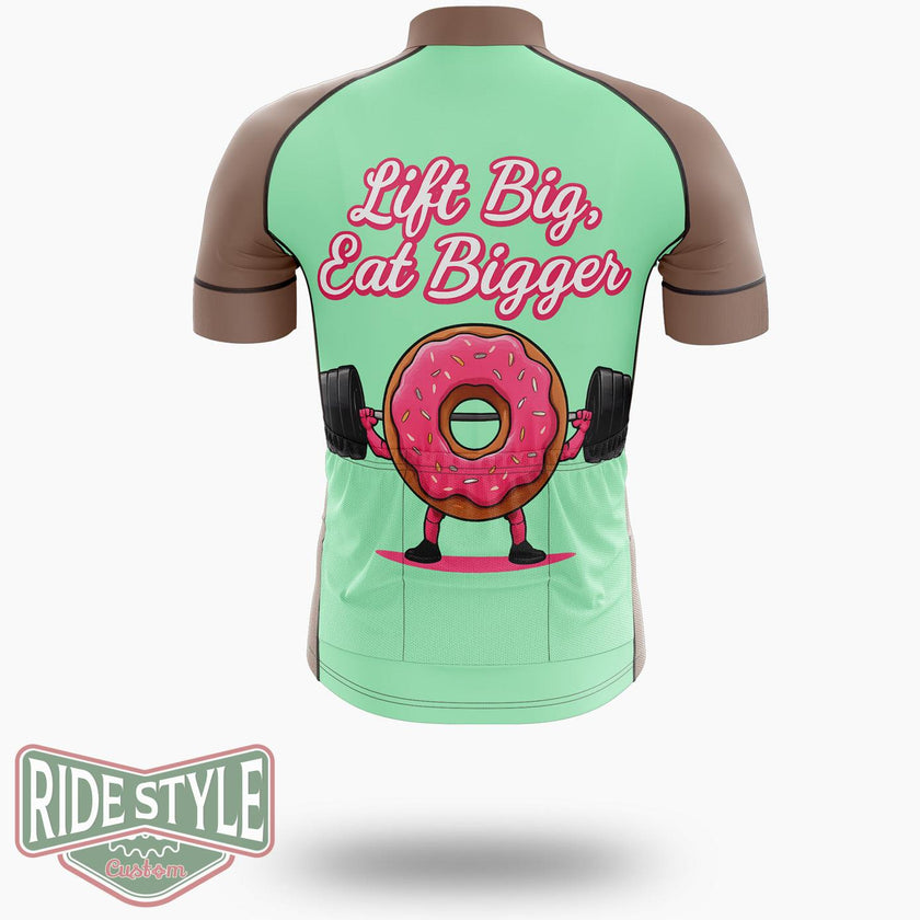 Playful Pink Frosted Donut Lifting Barbell Cycling Jersey Kit, Bicycle Clothing Summer New - Short Sleeve Cycling Jersey-White