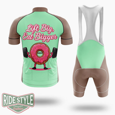 Playful Pink Frosted Donut Lifting Barbell Cycling Jersey Kit, Bicycle Clothing Summer New - Short Sleeve Cycling Jersey Kit-White
