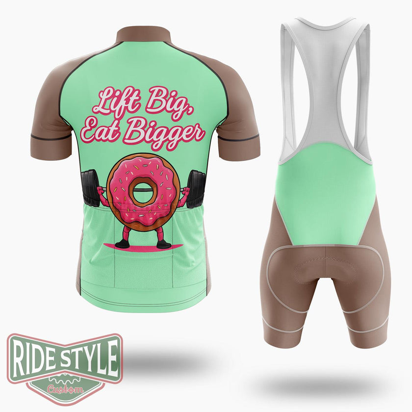 Playful Pink Frosted Donut Lifting Barbell Cycling Jersey Kit, Bicycle Clothing Summer New - Short Sleeve Cycling Jersey Kit-White