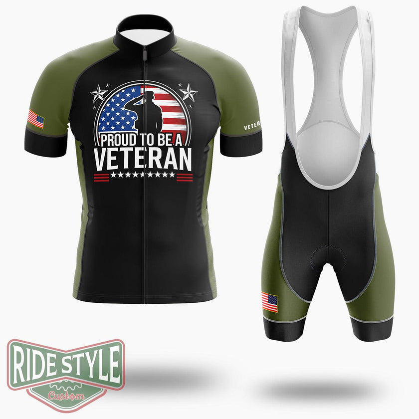 Proud To Be A Veteran, Gift for Veterans, Veteran Cycling Jersey - Short Sleeve Cycling Jersey Kit-White