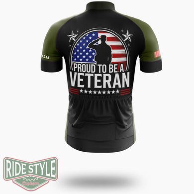 Proud To Be A Veteran, Gift for Veterans, Veteran Cycling Jersey - Short Sleeve Cycling Jersey-White