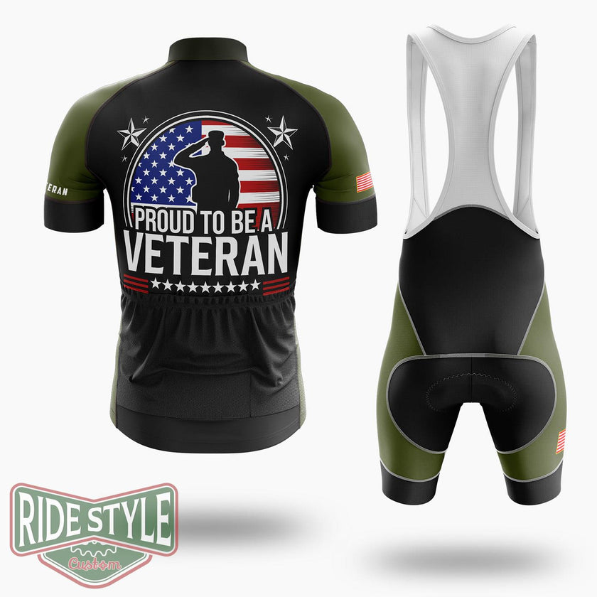 Proud To Be A Veteran, Gift for Veterans, Veteran Cycling Jersey - Short Sleeve Cycling Jersey Kit-White