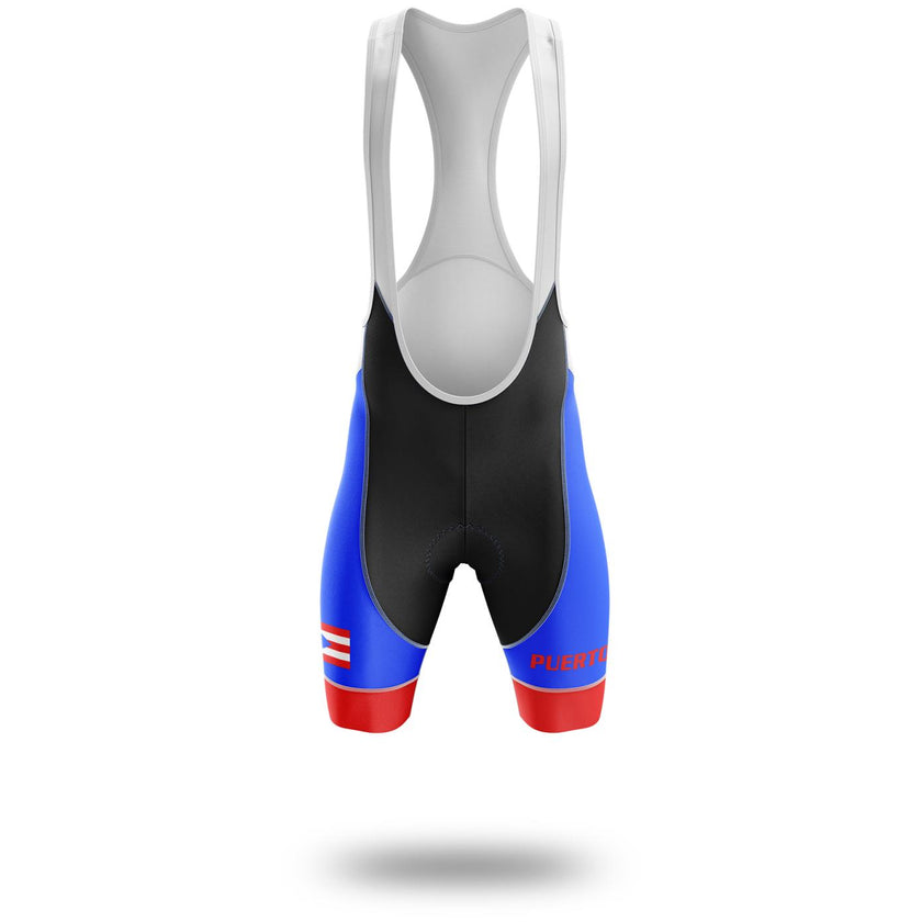 Puerto Rico Flag Cycling Kit, Cycling Personalized Name Jersey - Bib Shorts-White