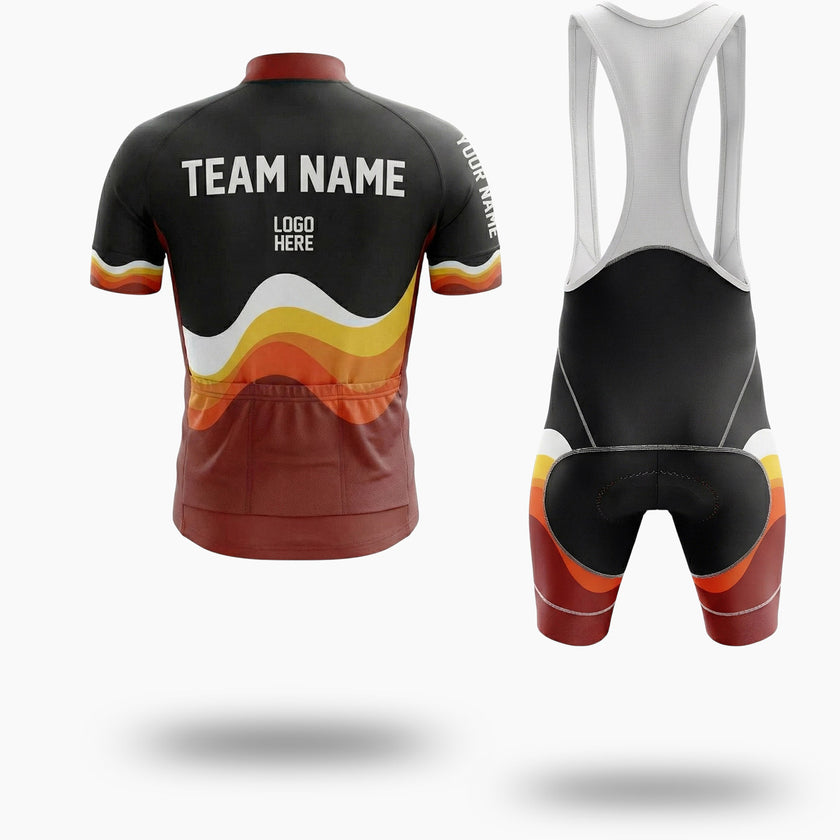 Red and Black Cycling Jersey, Personalized Name, Custom Team Name, Custom Team Logo Jersey - Short Sleeve Cycling Jersey Kit-White